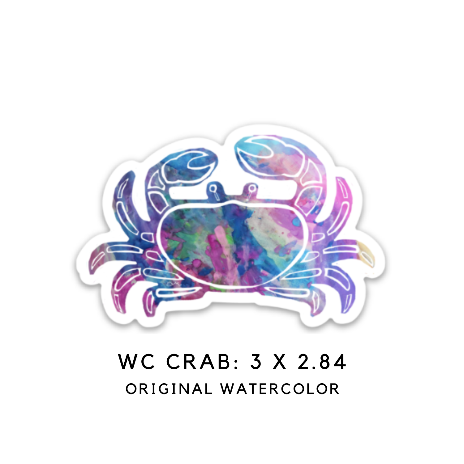Vinyl Sticker Crab Watercolor – Puzzles That Rock